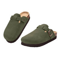 Sabots Compensés Vert Femme