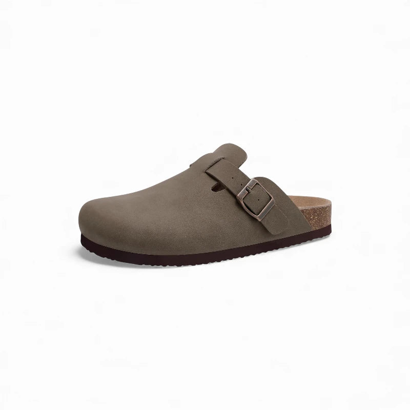 Sabots Mules en Cuir Marron Femme