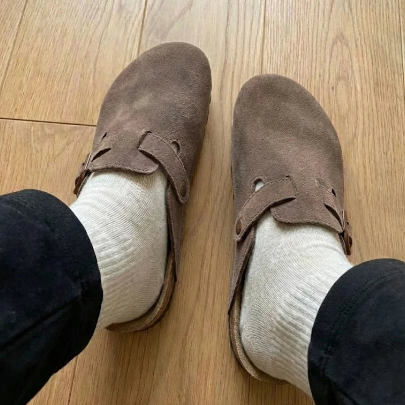 Sabots Marron Foncé en Daim Femme