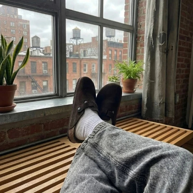 Mules Sabots Noirs en Cuir Femme