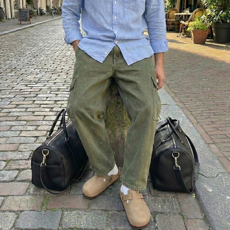 Sabots Mules en Cuir Taupe Femme